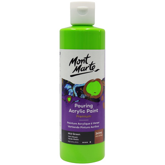 Mont Marte Acrylic Pouring Paint 240ml Bottle - Mid Green