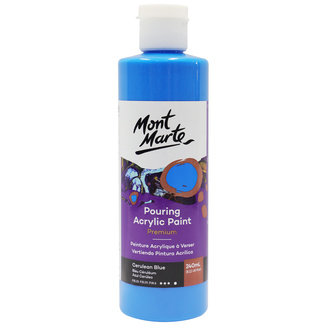 Mont Marte Acrylic Pouring Paint 240ml Bottle - Cerulean Blue