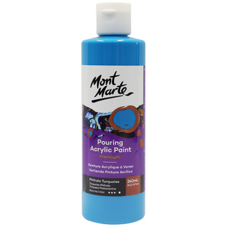 Mont Marte Acrylic Pouring Paint 240ml Bottle - Phthalo Turquoise
