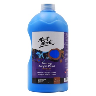 Mont Marte Acrylic Pouring Paint 1L Bottle - Cerulean Blue