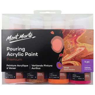 Mont Marte Acrylic Pouring / Fluid Paint Set 120ml 4pc - Coral