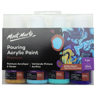 Mont Marte Acrylic Pouring / Fluid Paint Set 120ml 4pc - Golden Beach