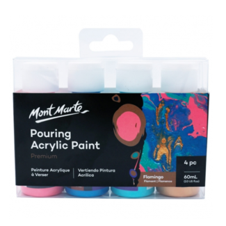 Mont Marte Acrylic Pouring / Fluid 4pc Paint Set - Flamingo