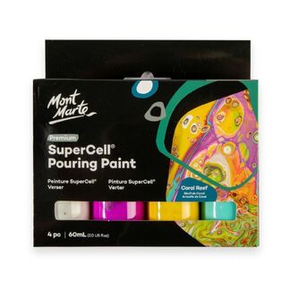 Mont Marte SuperCell Pouring Paint Set 4pc x 60ml - Coral Reef