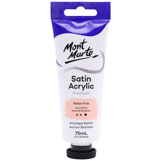 Mont Marte Satin Acrylic Paint 75ml Tube - Yellow Pink