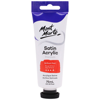 Mont Marte Satin Acrylic Paint 75ml Tube - Brilliant Red