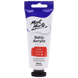 Mont Marte Satin Acrylic Paint 75ml Tube - Scarlet