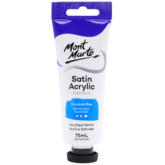 Mont Marte Satin Acrylic Paint 75ml Tube - Cerulean Blue