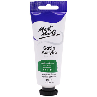 Mont Marte Satin Acrylic Paint 75ml Tube - Medium Green