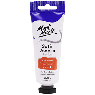Mont Marte Satin Acrylic Paint 75ml Tube - Burnt Sienna