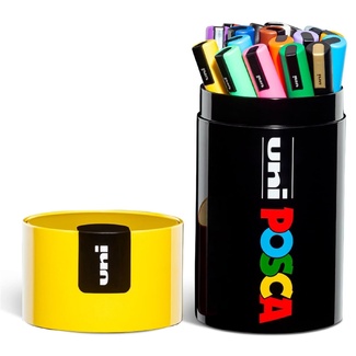 Uni Ball Posca Paint Pens Tin PC-5M Gift Box - 20pc