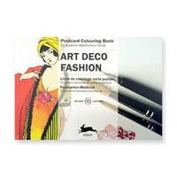 Pepin Artist's Postcard Adult Colouring Book 20 Designs - Art Deco Fashion
