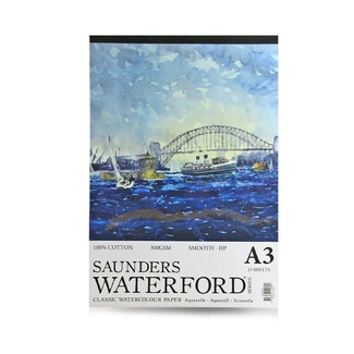 Saunders Waterford Watercolour Pad A3 300gsm 15 Sheet - Smooth (Hot Pressed)