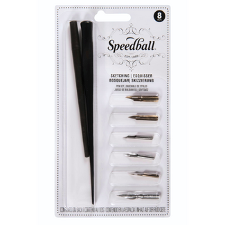 Speedball Calligraphy Pen & Nib Set - Sketching 8pc