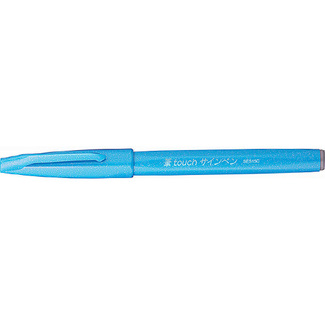 Pentel Fude Touch Sign Pen - Light Blue