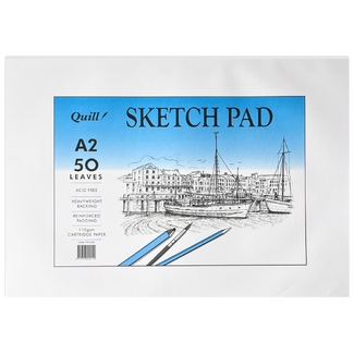 Quill Cartridge Paper Sketch Pad A2 110gsm 50 Sheets