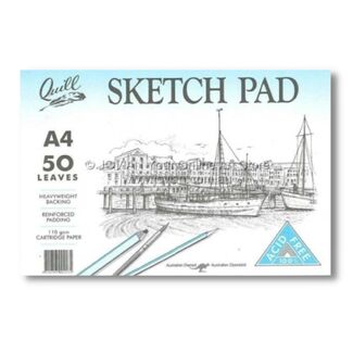 Quill Cartridge Paper Sketch Pad A4 110gsm 50 Sheets