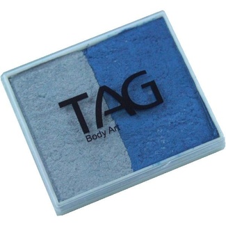 TAG Body Art & Face Paint Split Cake 50g - Pearl Blue/Pearl Silver