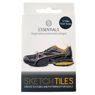 Essentials Sketch Tiles 2pc Diagonal Lines & Dot Grid