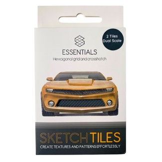 Essentials Sketch Tiles 2pc Hexagonal Grid & Crosshatch