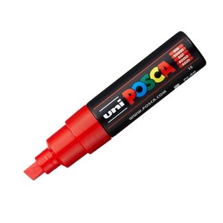 Uni Ball Posca Pen Bold Chisel Tip 8mm PC-8K - Red