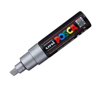 Uni Ball Posca Pen Bold Chisel Tip 8mm PC-8K - Silver