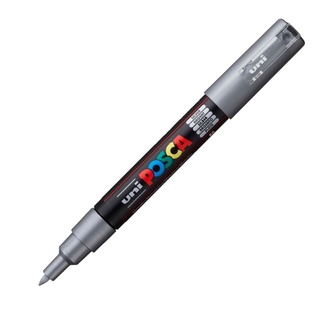 Uni Ball Posca Pen Extra Fine Bullet Tip 0.7mm PC-1M - Silver