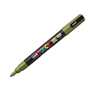 Uni Ball Posca Pen Fine Bullet Tip 1.3mm PC-3M - Khaki Green