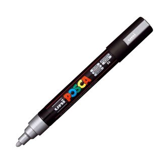 Uni Ball Posca Pen Medium Bullet Tip 2.5mm PC-5M - Silver