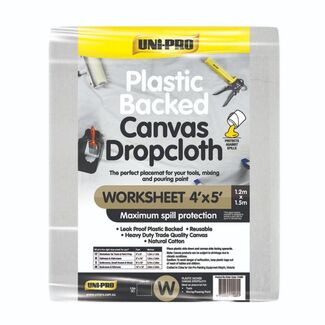 Unipro Plastic Backed Canvas Dropcloth 4' x 5' 