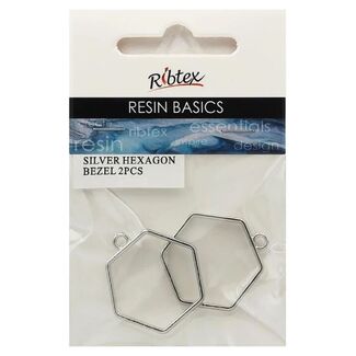 Ribtex UV Resin Bezel Frame Hexagon - Silver