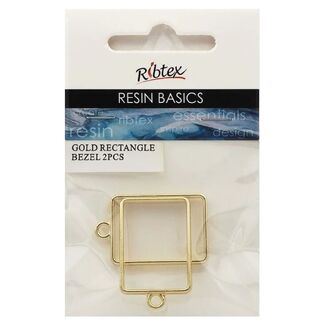 Ribtex UV Resin Bezel Frame Rectangle - Gold