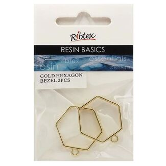 Ribtex UV Resin Bezel Frame Hexagon - Gold