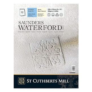 Saunders Waterford Watercolour Pad 23x31cm 300gsm 12 Sheets - Medium