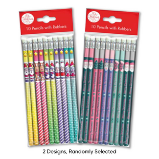Portacraft Christmas Pencils with Erasers 10pc