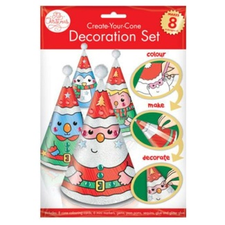 Portacraft Christmas Paper Cone Decorations Craft Kit - Makes 8
