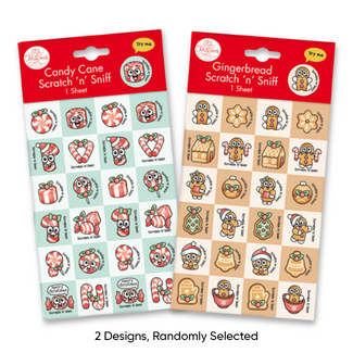 Portacraft Christmas Scratch & Sniff Stickers - Candy Cane & Gingerbread
