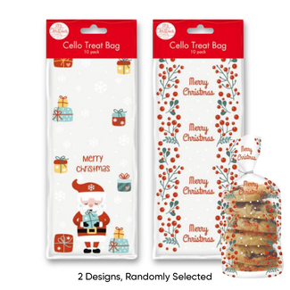 Portacraft Christmas Cello Treat Bag 10pc