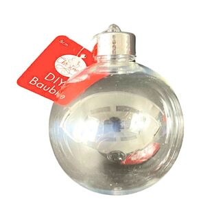 Portacraft DIY Clear Plastic Bauble - 8cm