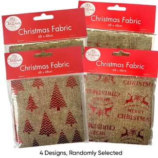 Portacraft Christmas Burlap Fabric Squares 48cm x 48cm