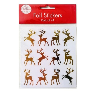 Portacraft Christmas Reindeer Foil Stickers 24pc