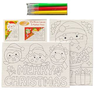 Christmas Canvas Colouring Kit