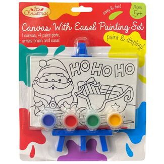 Christmas Canvas with Easel Painting Set