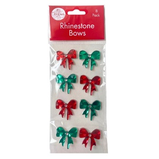 Portacraft Christmas Rhinestone Bows 8pc