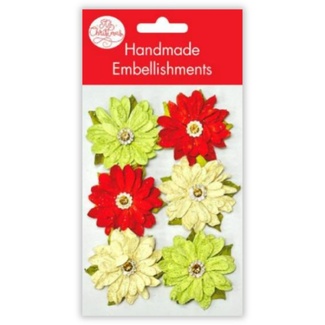 Portacraft Christmas Handmade Glitter Embellishments 6pc 4cm - Milena