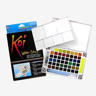 Sakura Koi Water Colour Pocket Field Sketch Box 48 colours + Water Brush