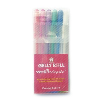 Sakura Gelly Roll Pen Set - Moonlight Evening - 6pc Outstanding on Dark Paper