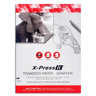 X-Press It Inkjet Printer Transfer Paper - Graphite A4 20 Pages