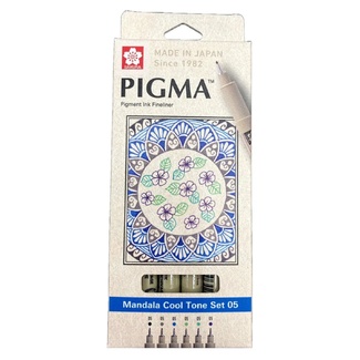 Sakura Pigma Micron 05 6pc Pen Set Mandala Cool Colours