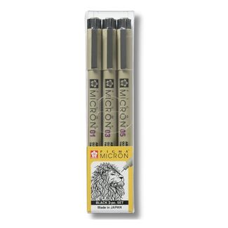 Sakura Pigma Micron Pen Set Fine 3pc - Black